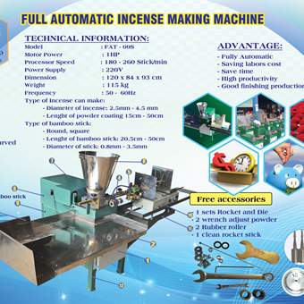 FULL AUTOMATIC INCENSE MAKING MACHINE - FAT09S 