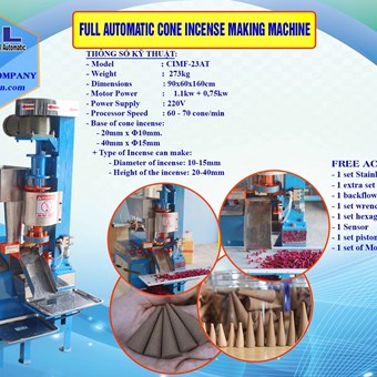 FULL AUTOMATIC CONE INCENSE MAKING MACHINE