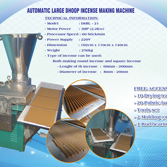 AUTOMATIC LARGE DHOOP INCENSE MAKING MACHINE